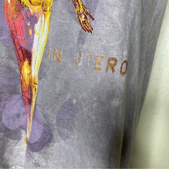 Nirvana In Utero Live ‘93 Tour Y2K Acid Wash Graphic T-Shirt Nwt Size S Small - Picture 6 of 12